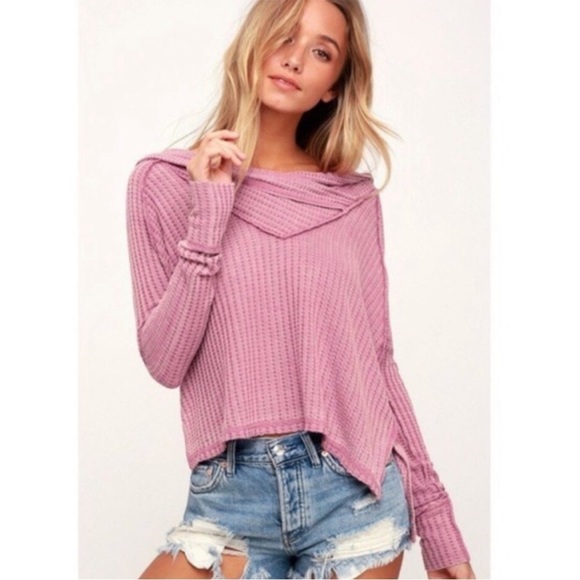 BOGO! Free People Wildcat Thermal Rose Dusty Pink Size Medium - Picture 1 of 11